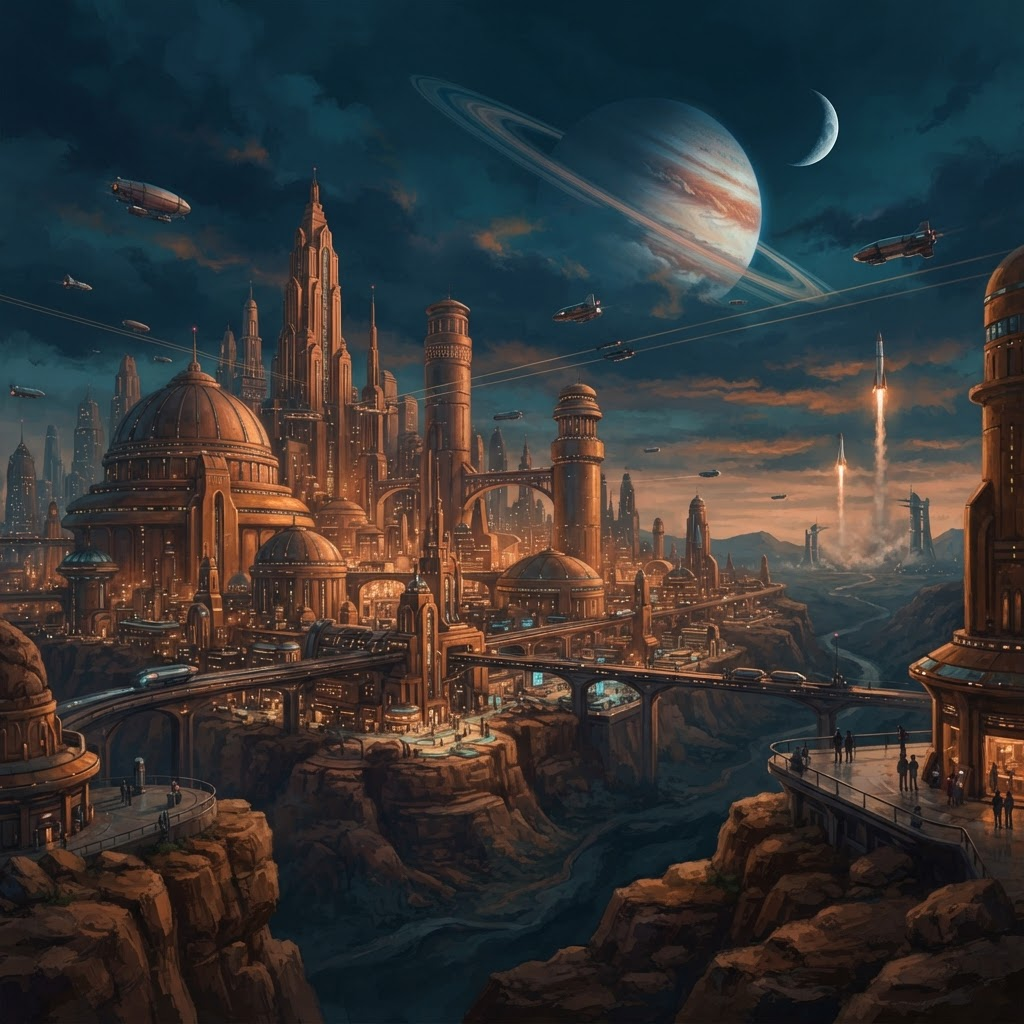 Futuristic city infrastructure representing N44 private AI